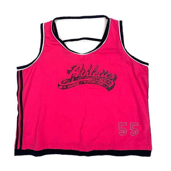Plus Size Y2K Fashion Bug rhinestone athletic tank top - Picture 1 of 5